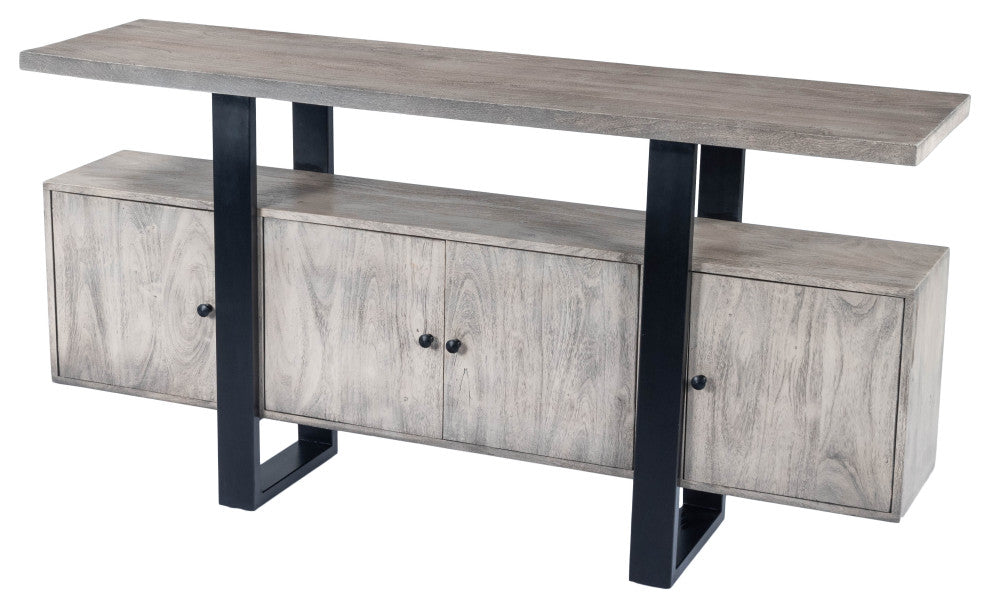 Butler Raitis Gray Wood and Metal Sideboard