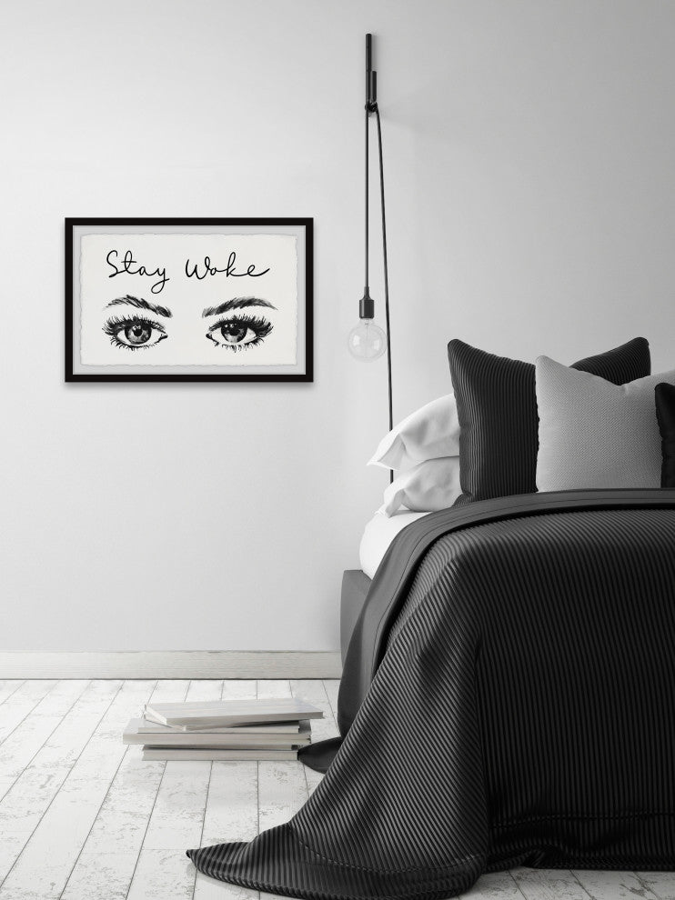"Stay Woke" Framed Painting Print, 12x8