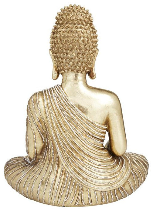 Gold Playstone Traditional Buddha Sculpture