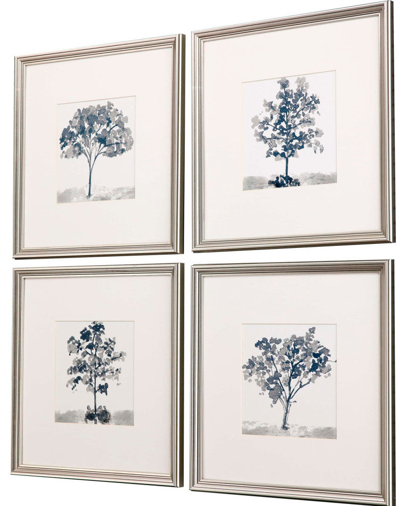 Slate Trees Art, 4-Piece Set