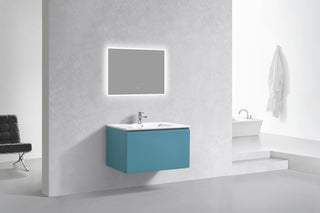 Balli 36'' Wall-Mount Modern Bathroom Vanity, Teal Green