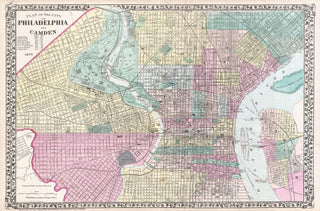 Map of Philadelphia, Peel & Stick Removable Wall Decal