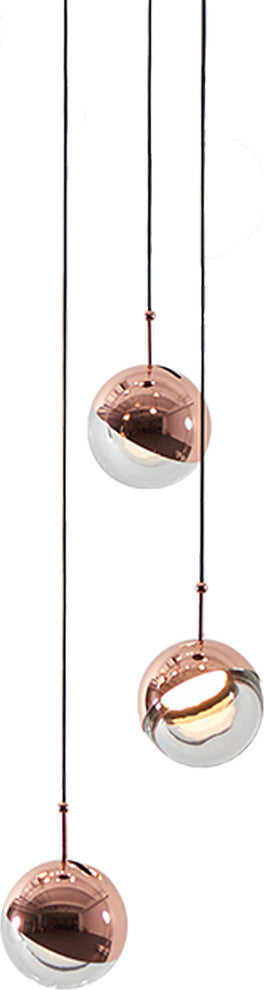 Dora 3 Light Pendant, Copper
