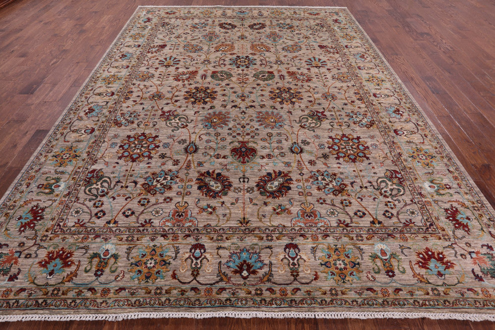 9' 1" X 12' 1" Persian Tabriz Hand Knotted Wool Rug Q11310