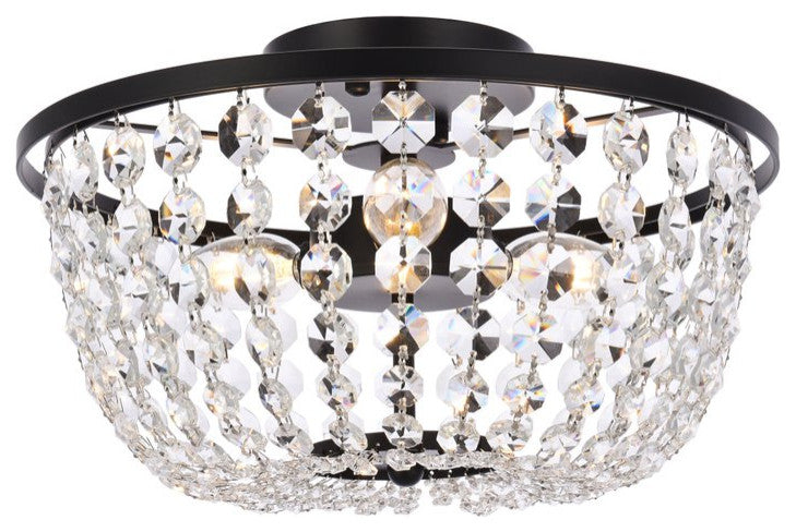 Cyrus 13" Flush Mount, Black