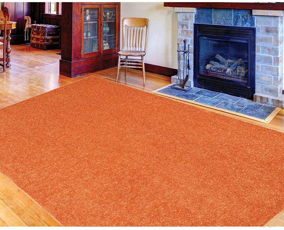 Bright House Solid Color Area Rugs Orange - 2' Round