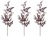 3 Pieces 40" Glitter Berry Christmas Spray, Chocolate