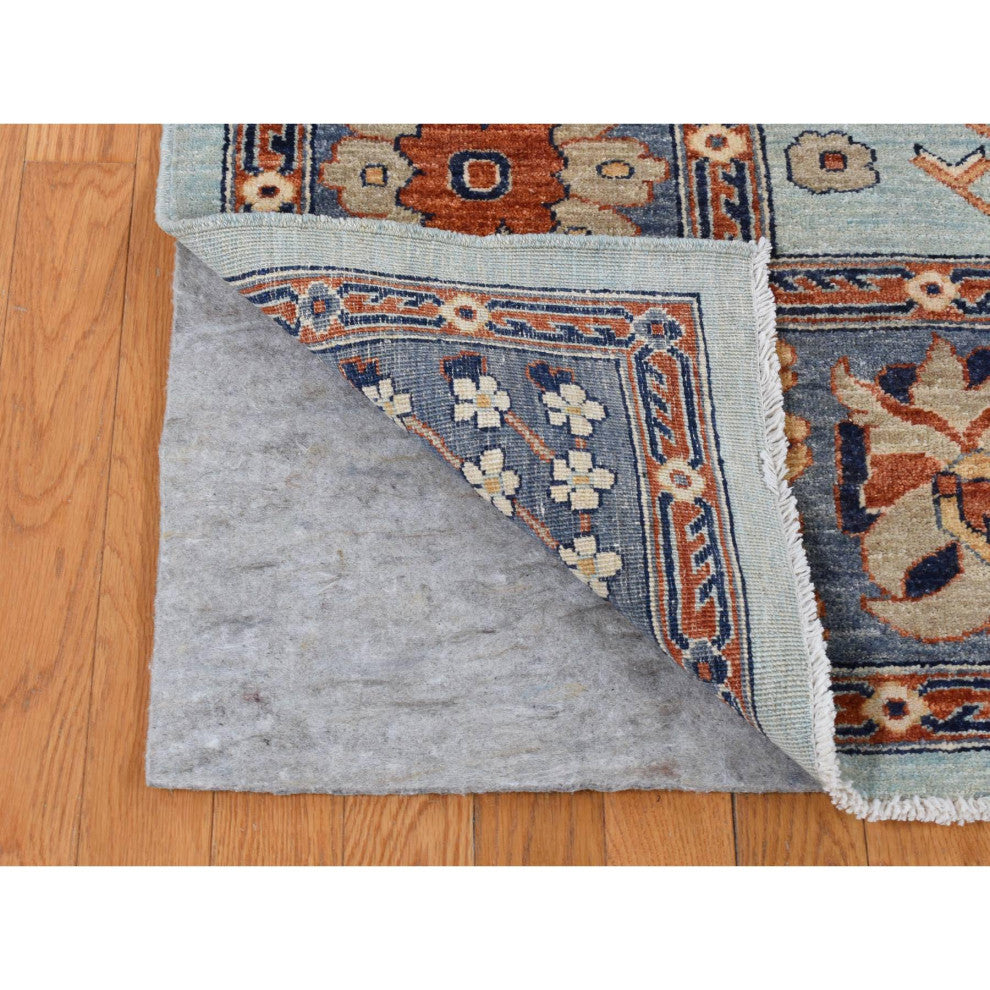 Gray, Peshawar With Antiqued Sultanabad Design, Hand Knotted, Rug, 8'2"x10'