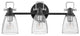Hinkley Easton 24" Three Light Bath Vanity Fixture, Black + Chrome