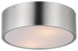 Maxim 10494 Tommy 2 Light 12"W Flush Mount Drum Ceiling Fixture - Satin Nickel