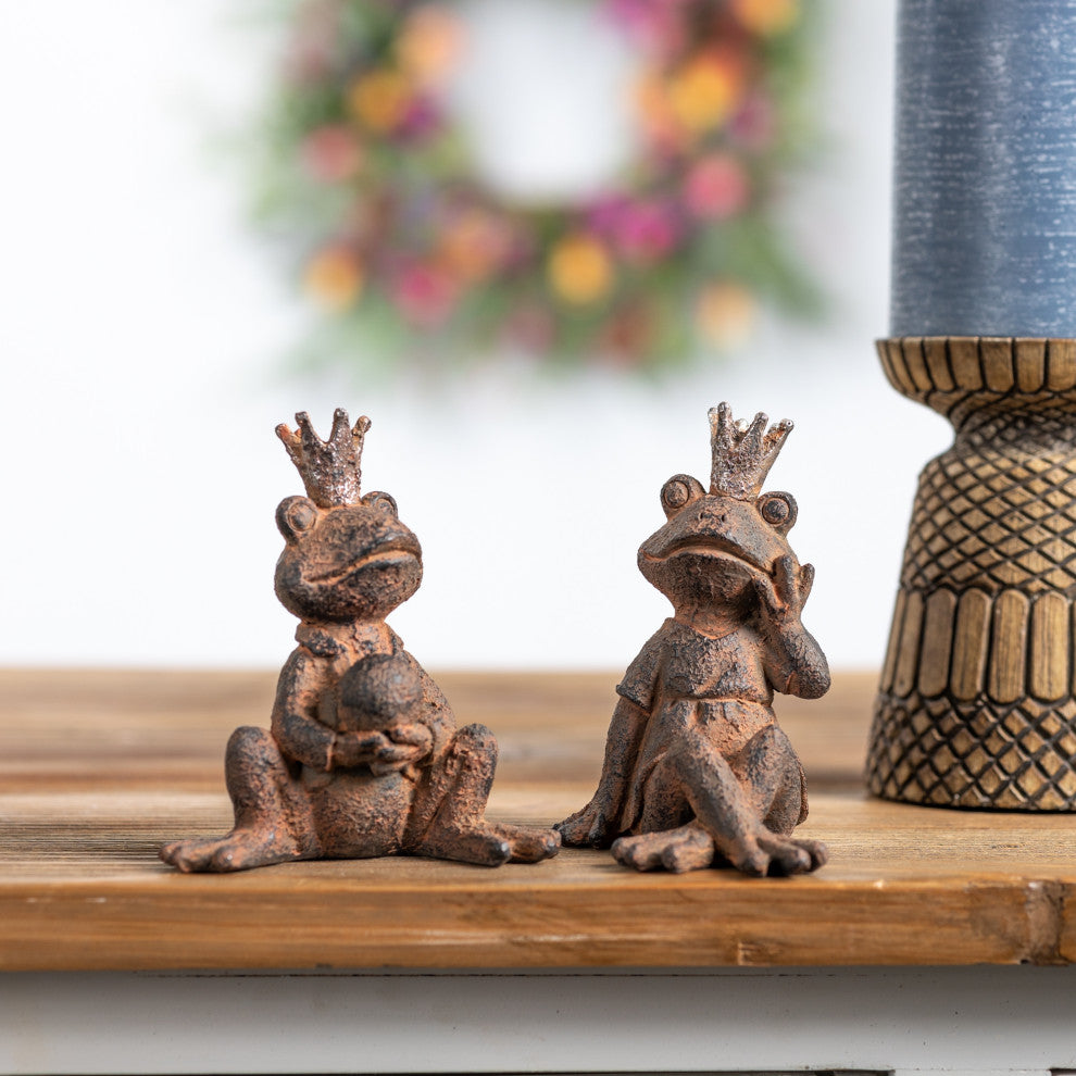 Royal Sitting Frog Figurine, 6-Piece Set
