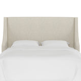 Wingback Headboard, Linen Talc, Queen