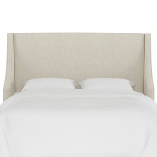 Wingback Headboard, Linen Talc, Queen