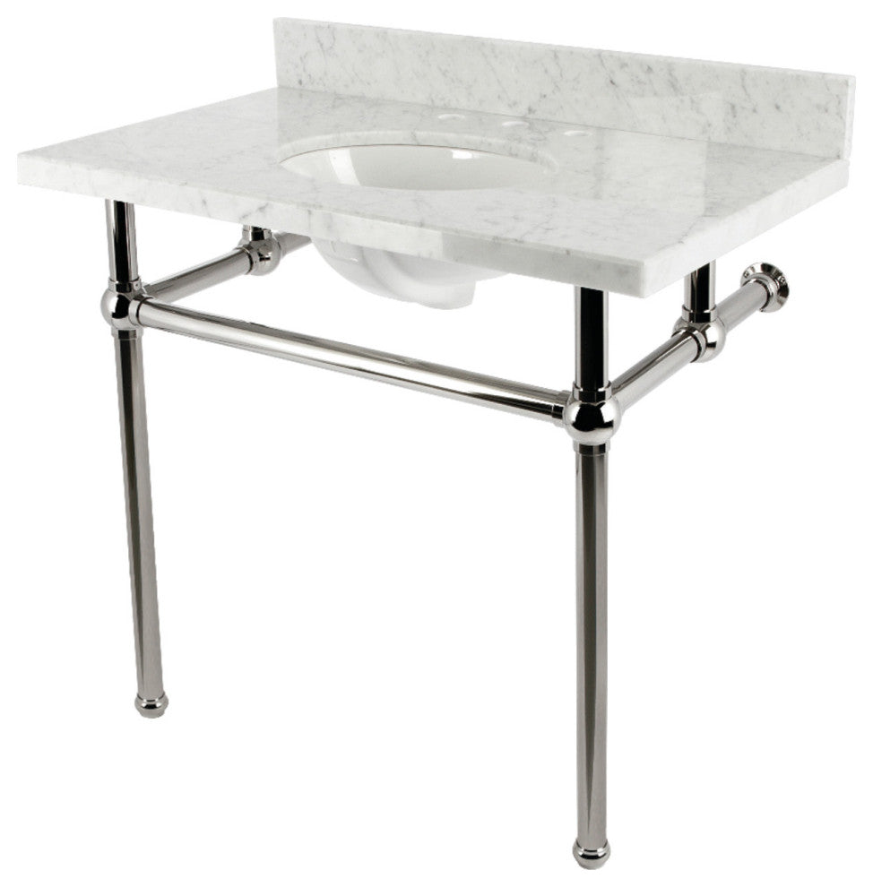KVBH3622M86 36" Console Sink with Brass Legs (8", 3 Hole)