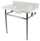 KVBH3622M86 36" Console Sink with Brass Legs (8", 3 Hole)