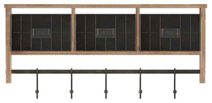 Daly Wall Mounted 24"Solid Pine Wood Coat Rack, Rustic Brown