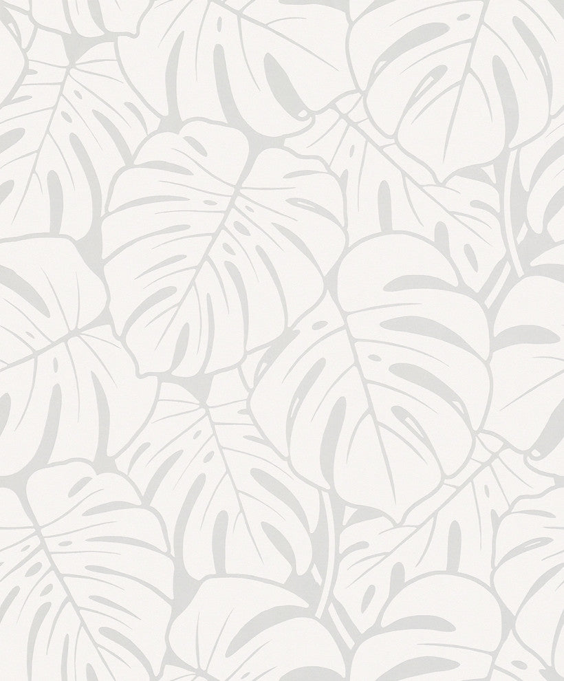 Botanical & Jungle Textured Wallpaper Featuring Palm Leaves, 82086