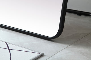 Soft Corner Metal Rectangle Full Length Mirror 30X60 Inch, Black