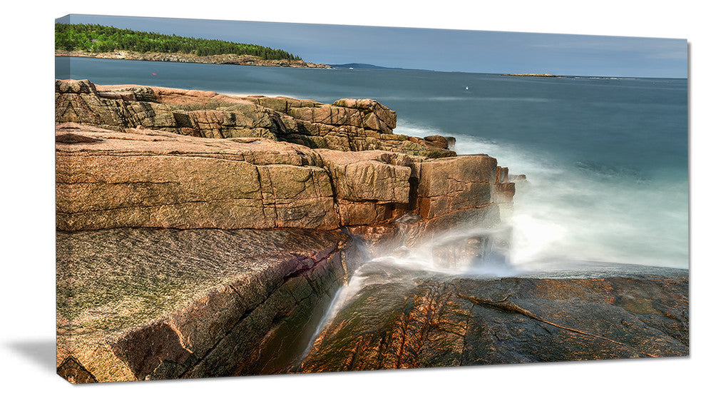 "Acadia National Park Coast" Oversized Beach Canvas Artwork, 40"x20"