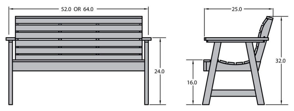 Weatherly Garden Bench, Acorn, 5'