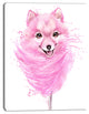 Watercolor Pink Dog Illustration, Contemporary Animal Art Canvas, 28"x60"