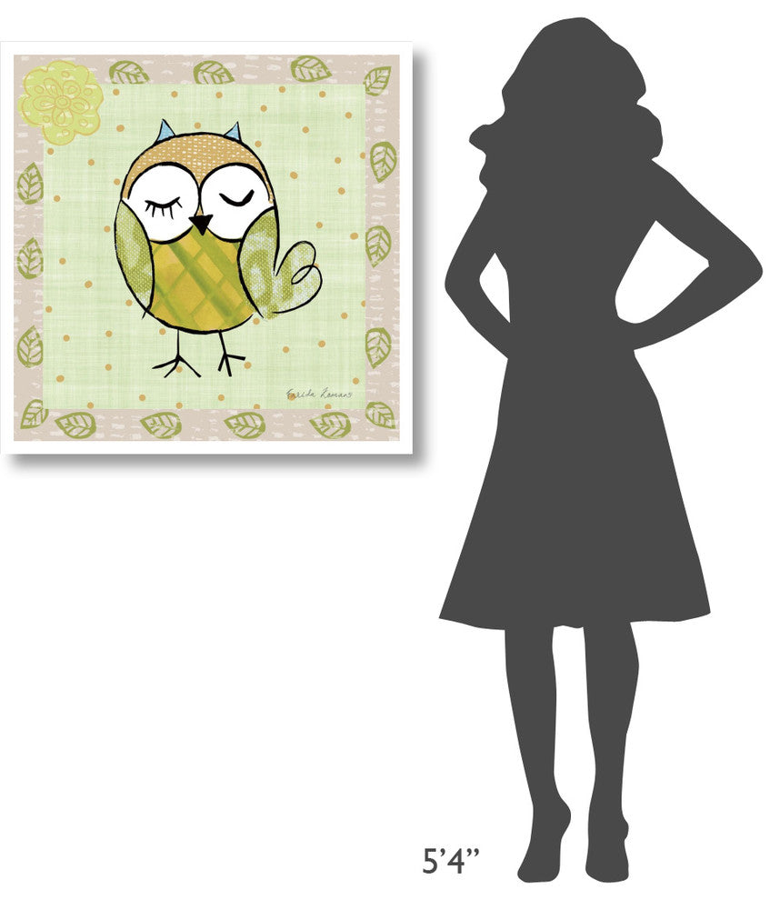 "Whimsy Owls II" Digital Paper Print by Farida Zaman, 32"x32"