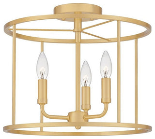 Abner 3-Light Semi-Flush Mount, Matte Black