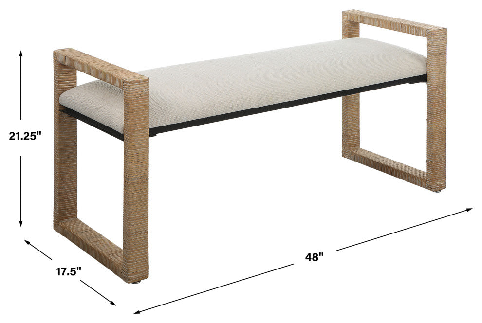 Uttermost Areca Coastal Rattan bench