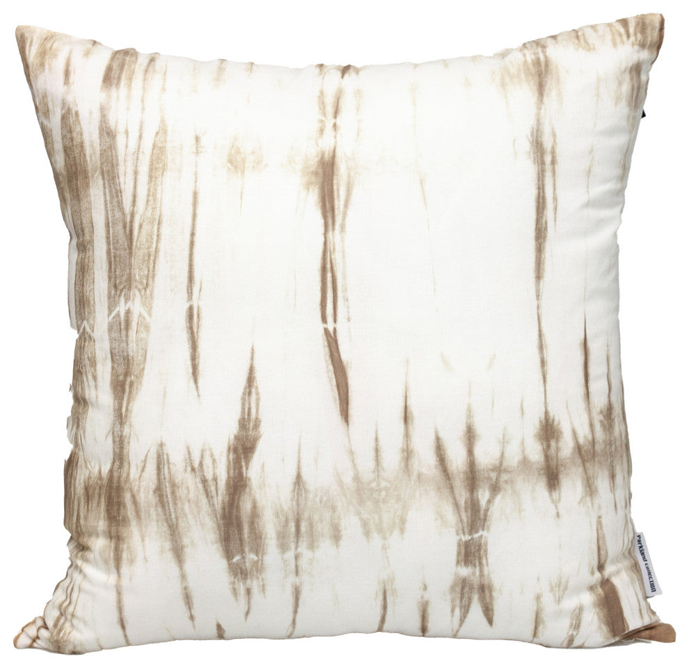 Parkland Collection Transitional Striped White Square 20" x 20" Pillow