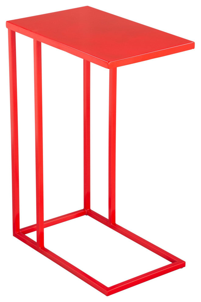 Sofa Side Table, Rectangular, Aluminum, Metal, Red, Lounge Lobby Hospitality