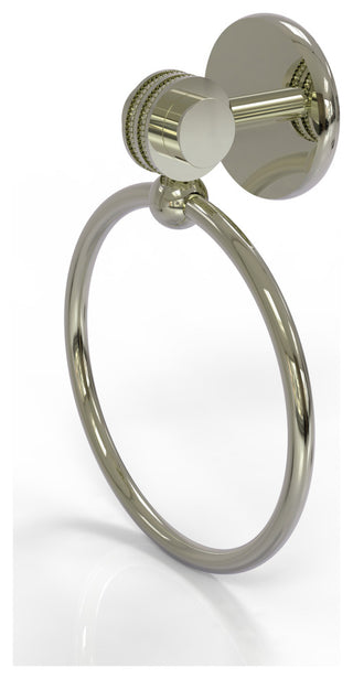Satellite Orbit Two Towel Ring With Dotted Accent, Polished Nickel