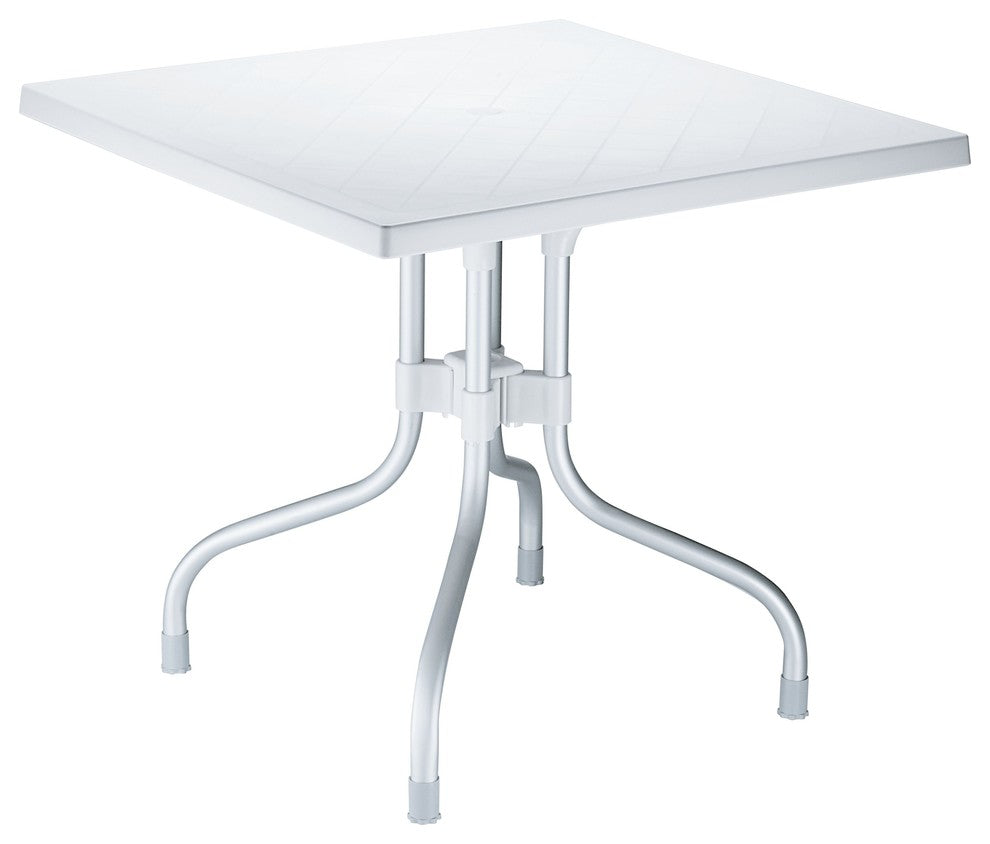 Compamia Forza Square Folding Table, Silver-Gray