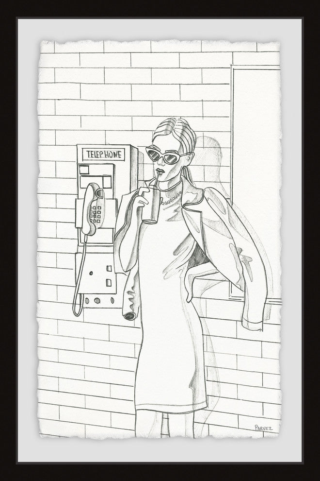 "On the Telephone" Framed Painting Print, 30"x45"