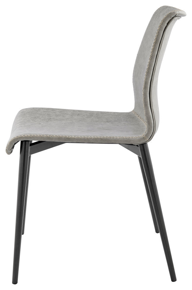 Jayden PU Dining Side Chair, Set of 2, Vintage Mist Gray