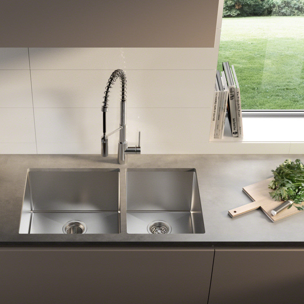 Kraus KHU103-33-100-75MB 33" 16 Gauge Undermount Stainless Steel Kitchen Sink