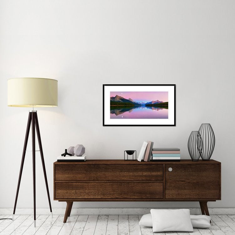 "Maligne Lake" Framed Digital Print by Yan Zhang, 38x22"