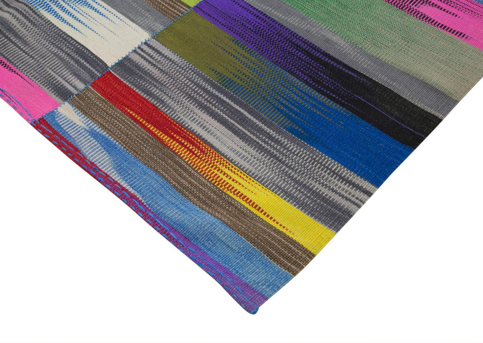 Rug N Carpet - Handmade Turkish 6' 9'' x 9' 7'' Flatweave Wool Kilim Rug
