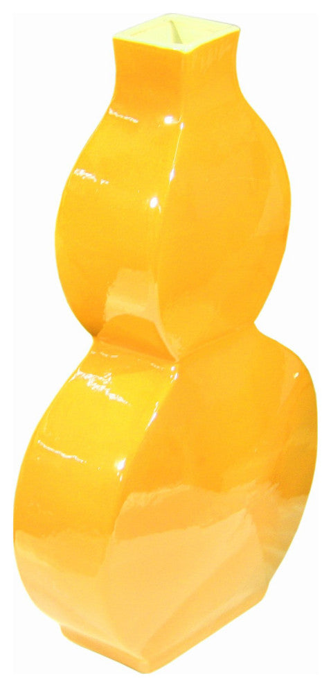 Flat Gourd Vase, Yellow