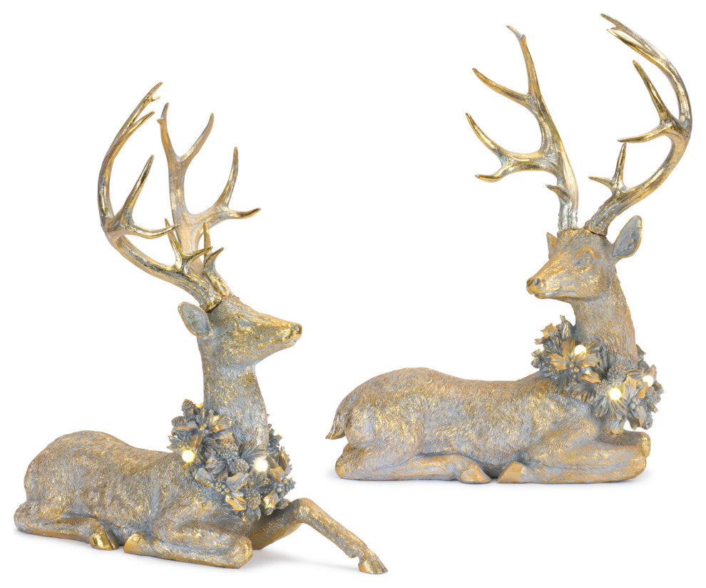Deer With LED Light, 2-Piece Set