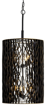 Estela 6-Lt Foyer - Matte Black/French Gold