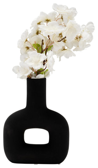 Dol, 8" Open Cut Vase, Black