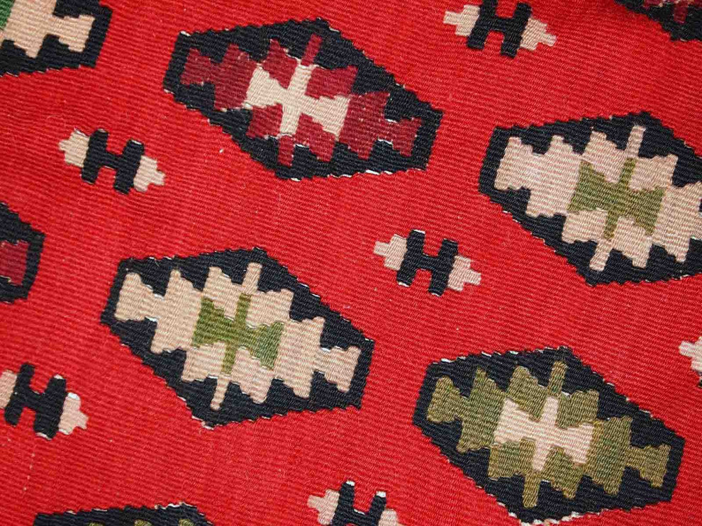 Handmade vintage Turkish Sharkoy kilim 4.9' x 6.2' (150cm x 192cm) 1950s