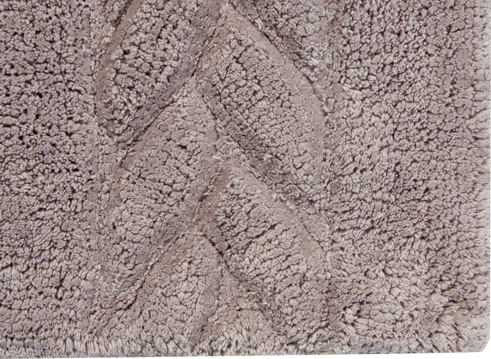 Bath Rug Cotton, 2 Piece Set, 34"x21" and 36"x24", Grey , GSF 180, Cable