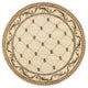 HomeRoots 8' Ivory Machine Woven Hand Carved Fleur De Lis Round Indoor Area Rug