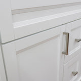 31" Single Sink Vanity, White Finish With Gray Granite With Round Sink