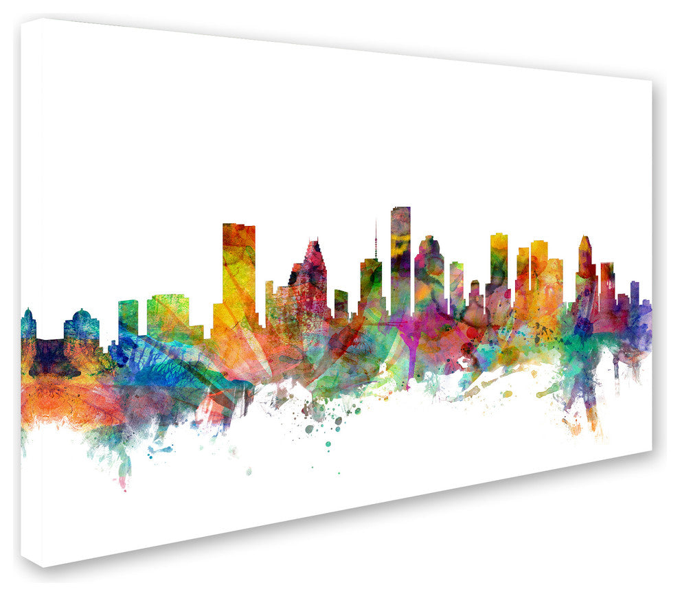 "Houston, Texas Skyline" Canvas Art by Michael Tompsett