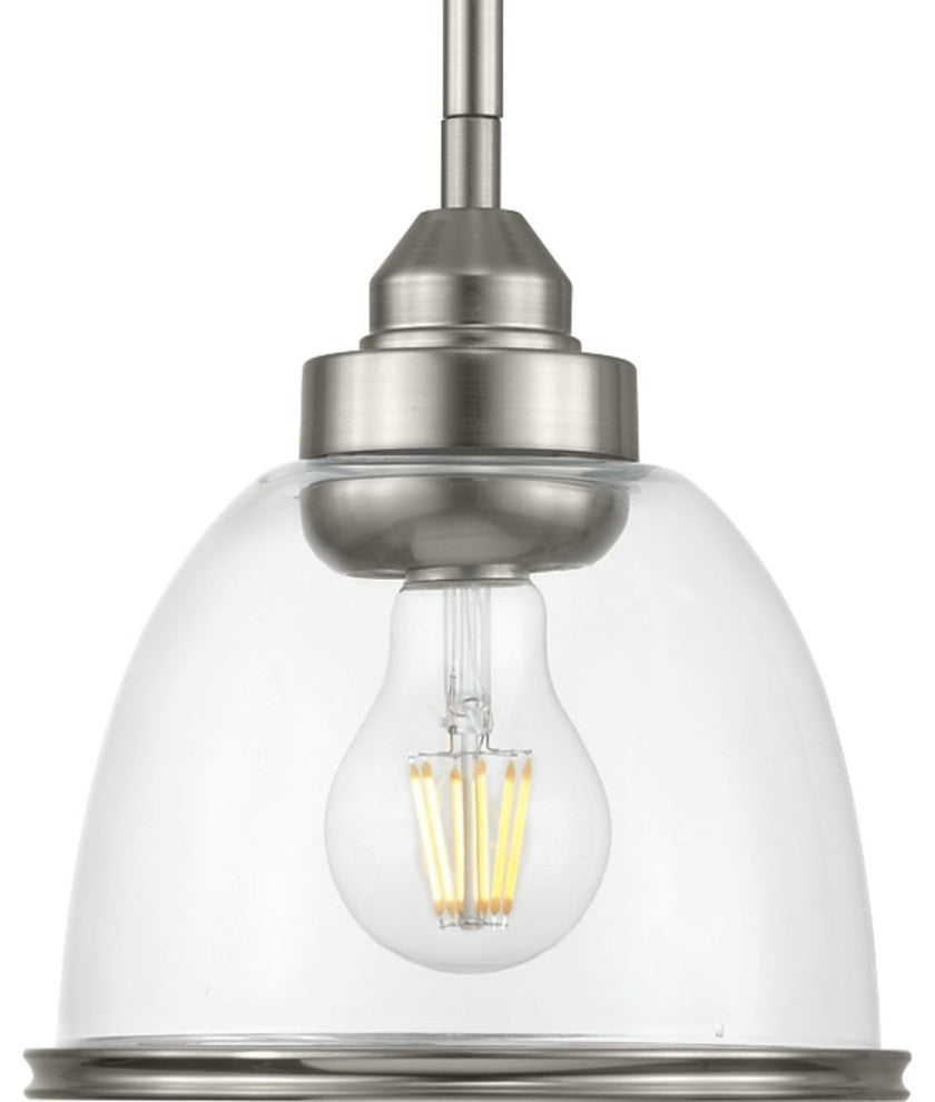 Saluda 1-Light Mini-Pendant, Brushed Nickel