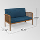 GDF Studio 8-Piece Cape Town Outdoor Acacia Wood Sofa Set, Dark Teal
