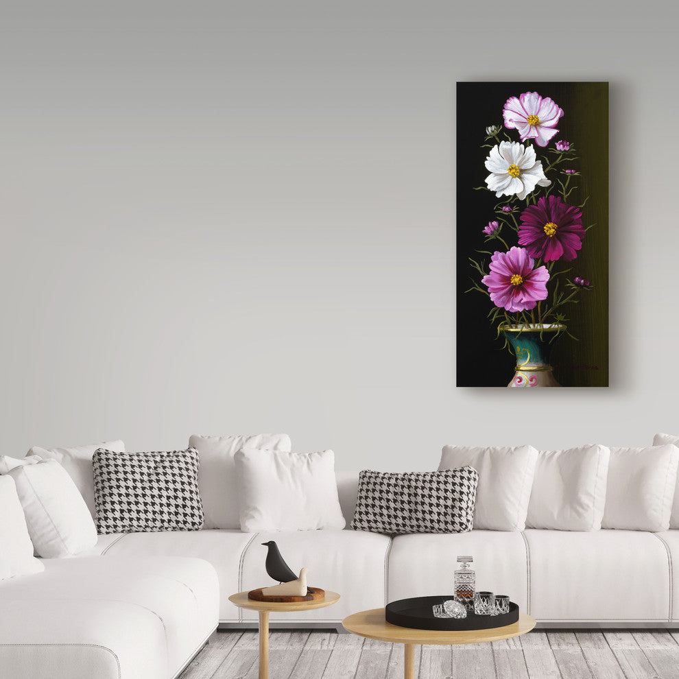 Christopher Pierce ''Four Cosmos'' Canvas Art, 10"x19"
