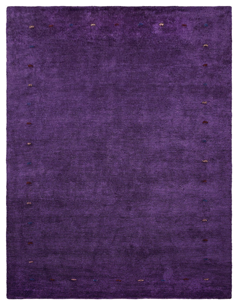 Hand Knotted Loom Silk Mix Area Rug Contemporary Purple